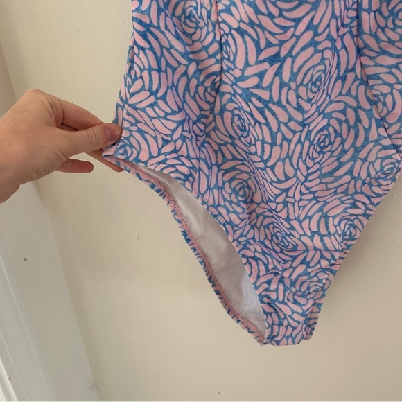 Onia Women's Swimsuit with Underwire Bra and High Cut Sides Pink and Blue - Picture 3 of 4